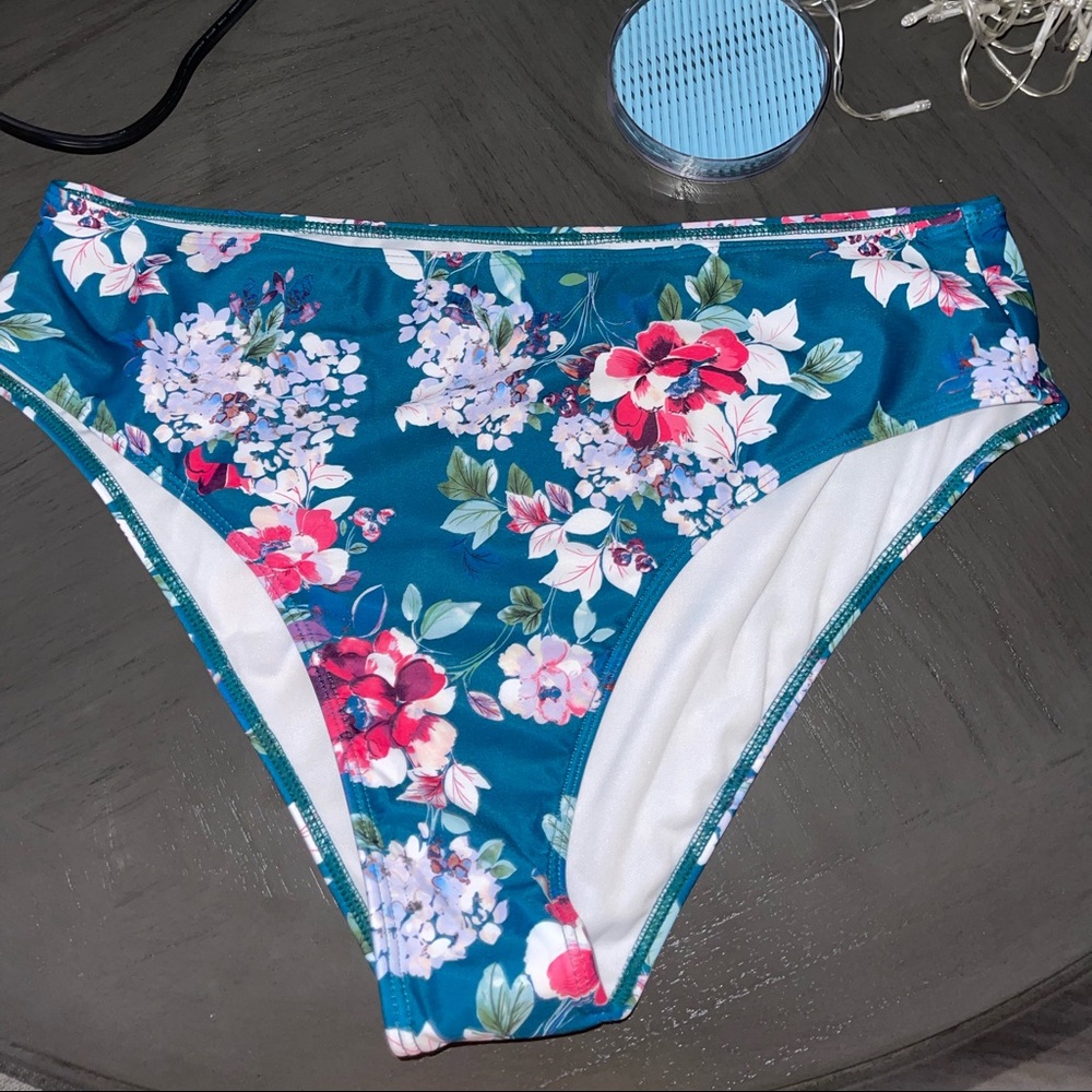 Floral High-Waisted Bikini Bottoms